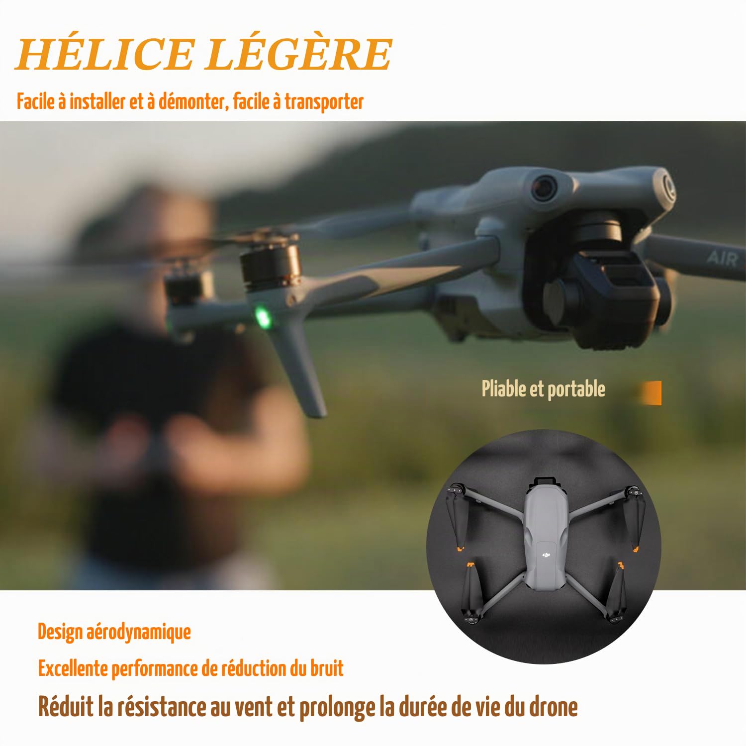 8 Pcs Hélices de Rechange pour Drone DJI Air 3/ Air 3S | Faible Bruit & Stable Drone Accessoires Hélices