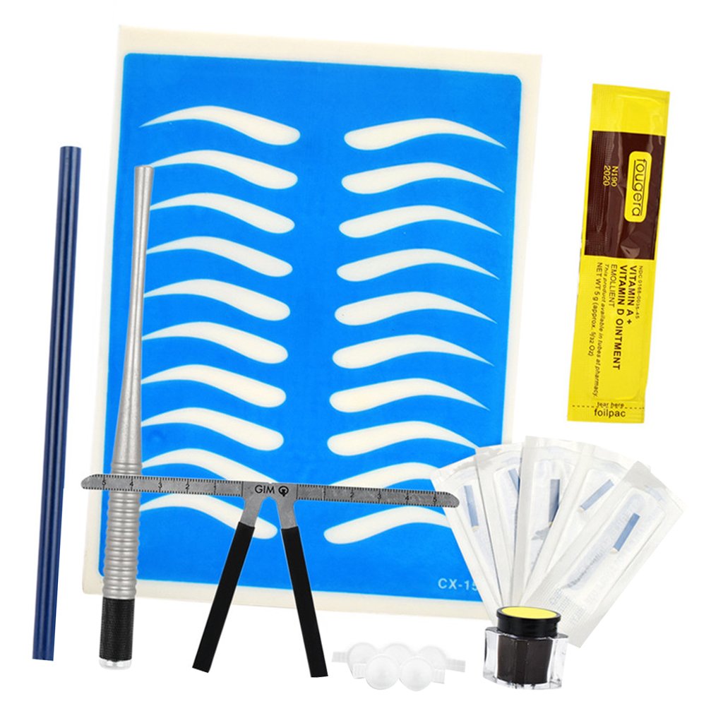 Permanent Makeup Kit Ruler Pen Needle Practice Skin Ink Glue Ring Set Silverother Tattoos Art Tattoos Art Health-image-47