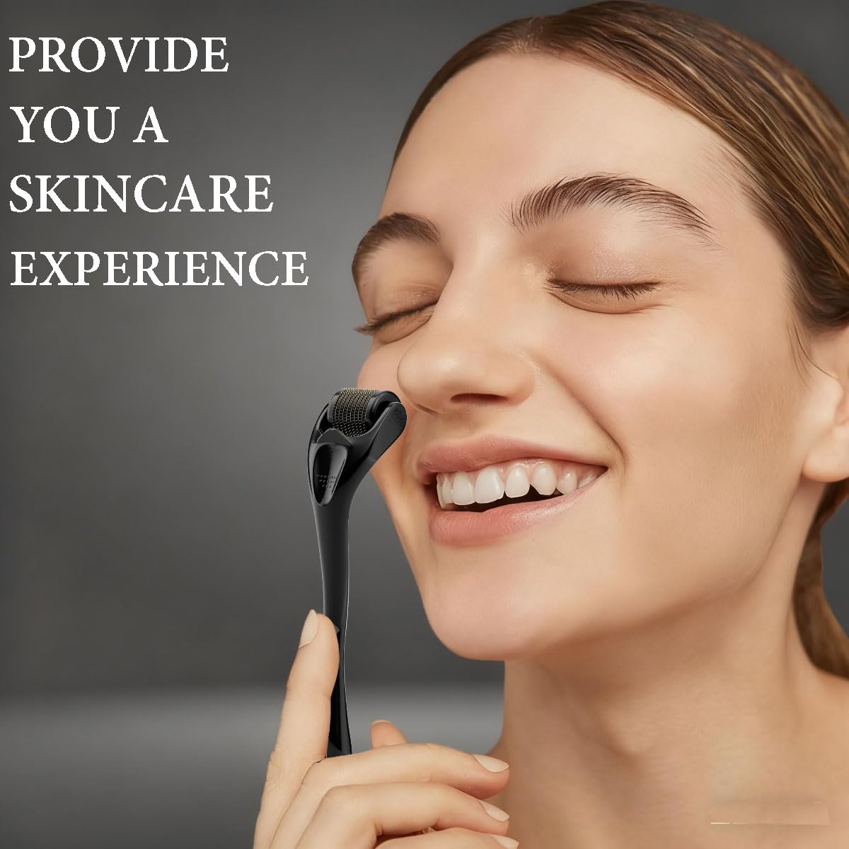 Rullo da bar 1,5 mm - 540 Titan Derma roller per la crescita della barba e dei capelli, Micronago per viso, cuoio capelluto e corpo, aghi in titanio per uomini e donne, con effetto anti invecchiamento