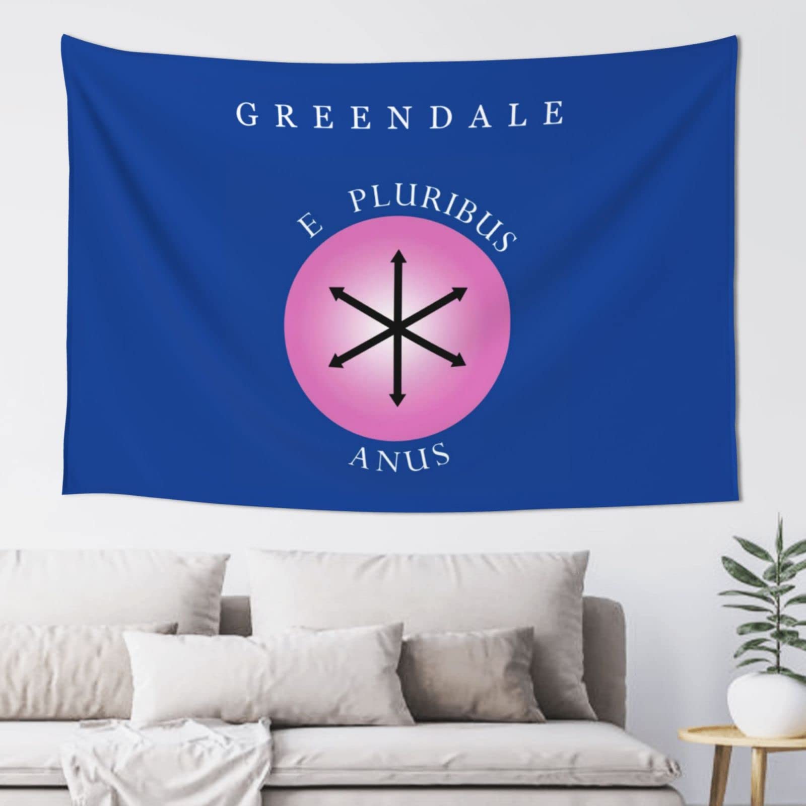 GOEN Greendale E Pluribus Anus Tapestry Boutique Wall Tapestry Aesthetic Home Decoration Peach 60x40 inch