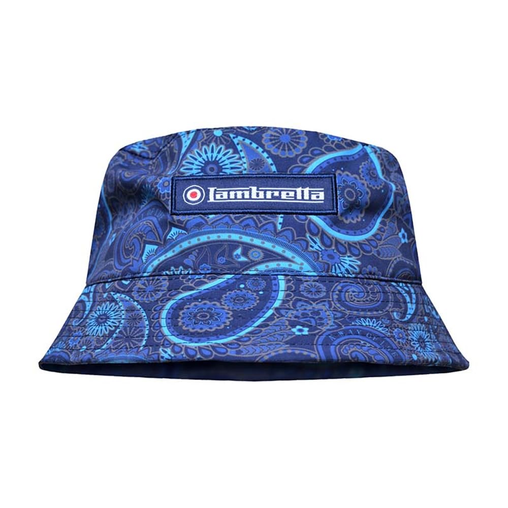 Lambretta Men's Navy/Khaki Paisley Summer Festival Bucket Hat