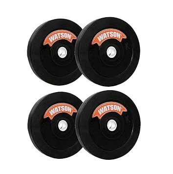Watson Gym Rubber Plates, Rubber Dumbbell Plate, 25mm For Home Gym, Professional Exercise, Gym Weight Plates, Home Gym Equipments For Men & Women (Orange - 8kg set)