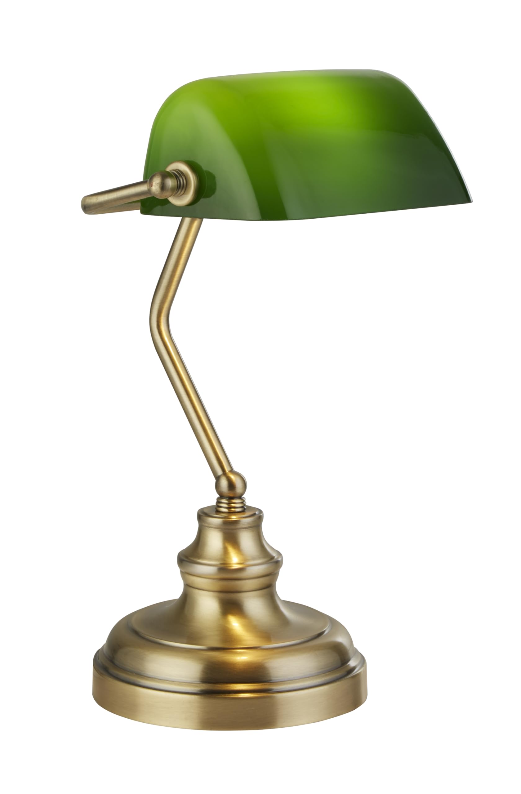 Lighting Collection Bankers Deep Green Glass Shade Table Lamp