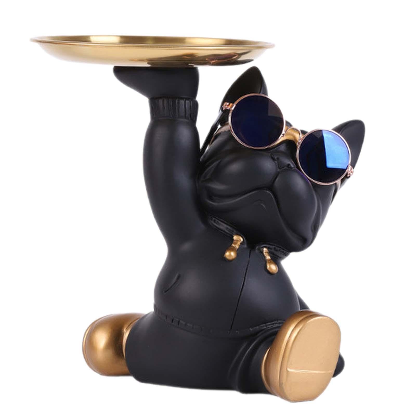 Estatua de bulldog para solucionar rincones vacíos escultura de perro decorativa creativa