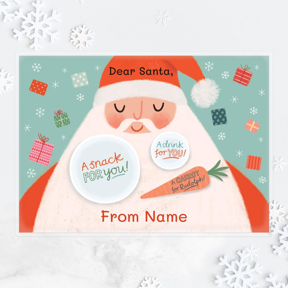 Dotty About Paper Delivering Presents - Santa Beard - Personalised Christmas Eve Santa Placemat