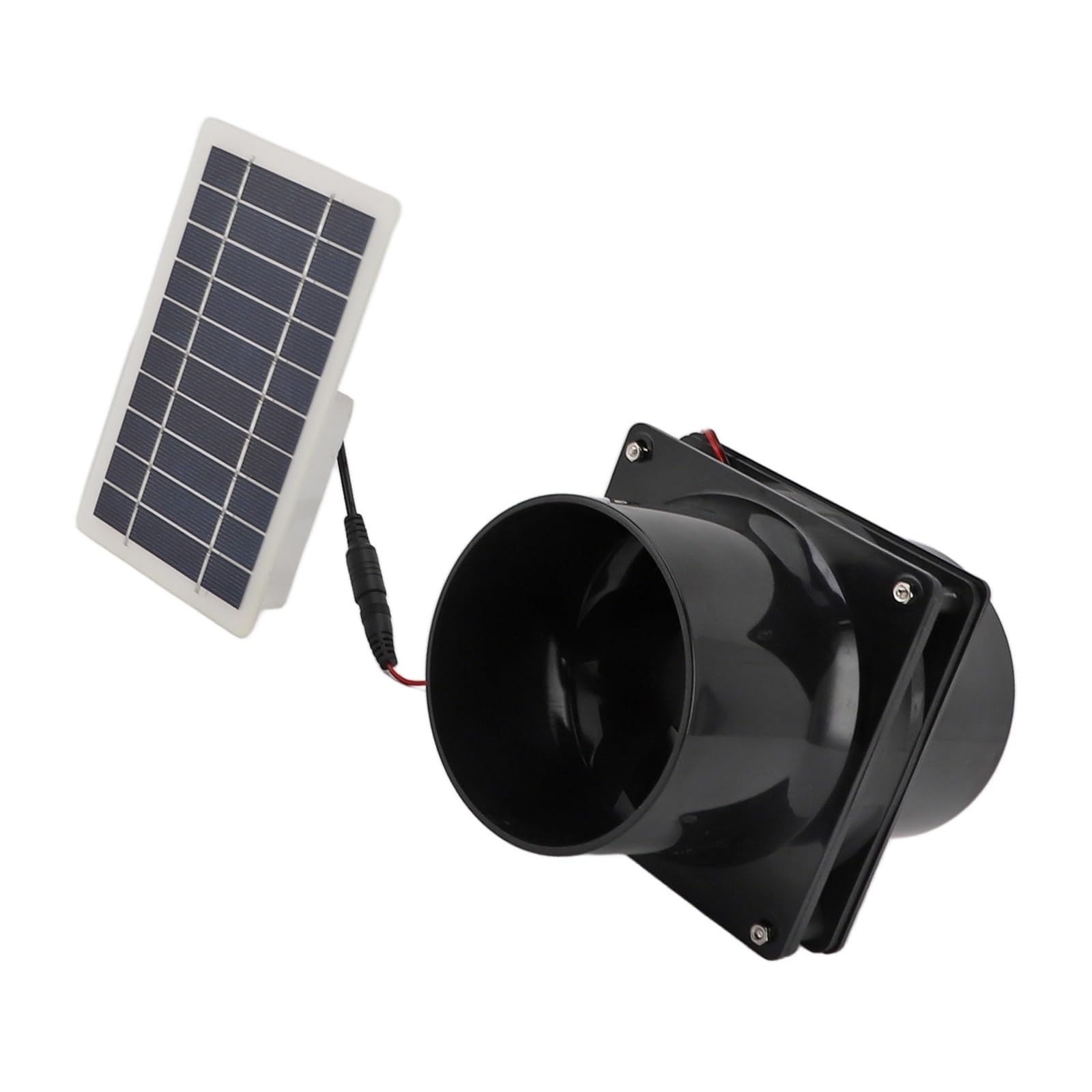 Extractor De Aire Solar For Tubo Redondo, Panel ABS, Kit Ventilación For Casa Mascotas, Gallinero, RV, Invernadero, 10 W, 12 V Enfriamiento RáPido