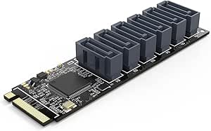 ORICO M.2 PCIe M Key to 6 x SATA 6Gbps Adapter Card for Desktop PC Support RAID-PM2TS6