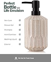 Vista 5 de FE FUN ELEMENTS Fun Elements Dispensador de jabón para baño, dispensador de jabón de manos de lujo de 16 onzas para baño, dispensador de cerámica