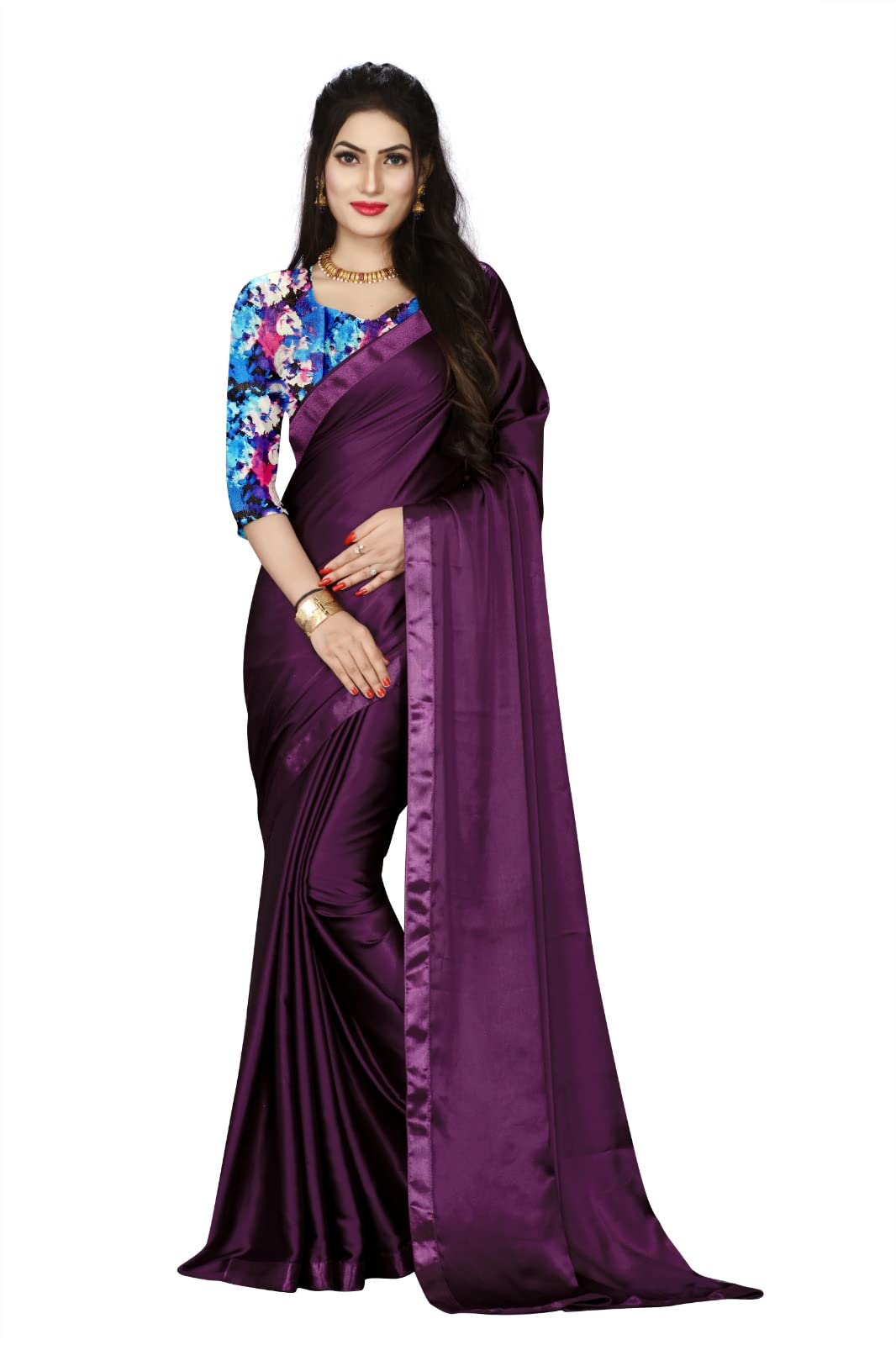 BELLUXA Women's Jacquard Japan Silk Saree With Un-Stitched Blouse