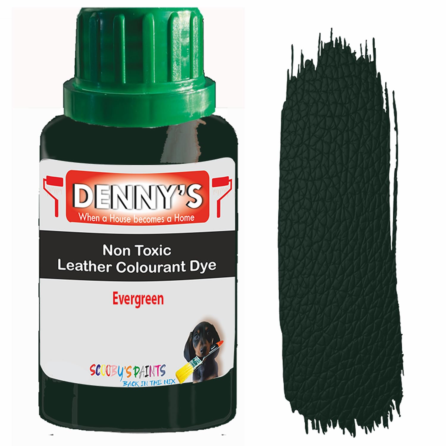All in One Leather Colourant Self Seal Leather Dye Repair Paint for Furniture, Sofas, Car Seats (Evergreen, 100ml Bottle) — image 1