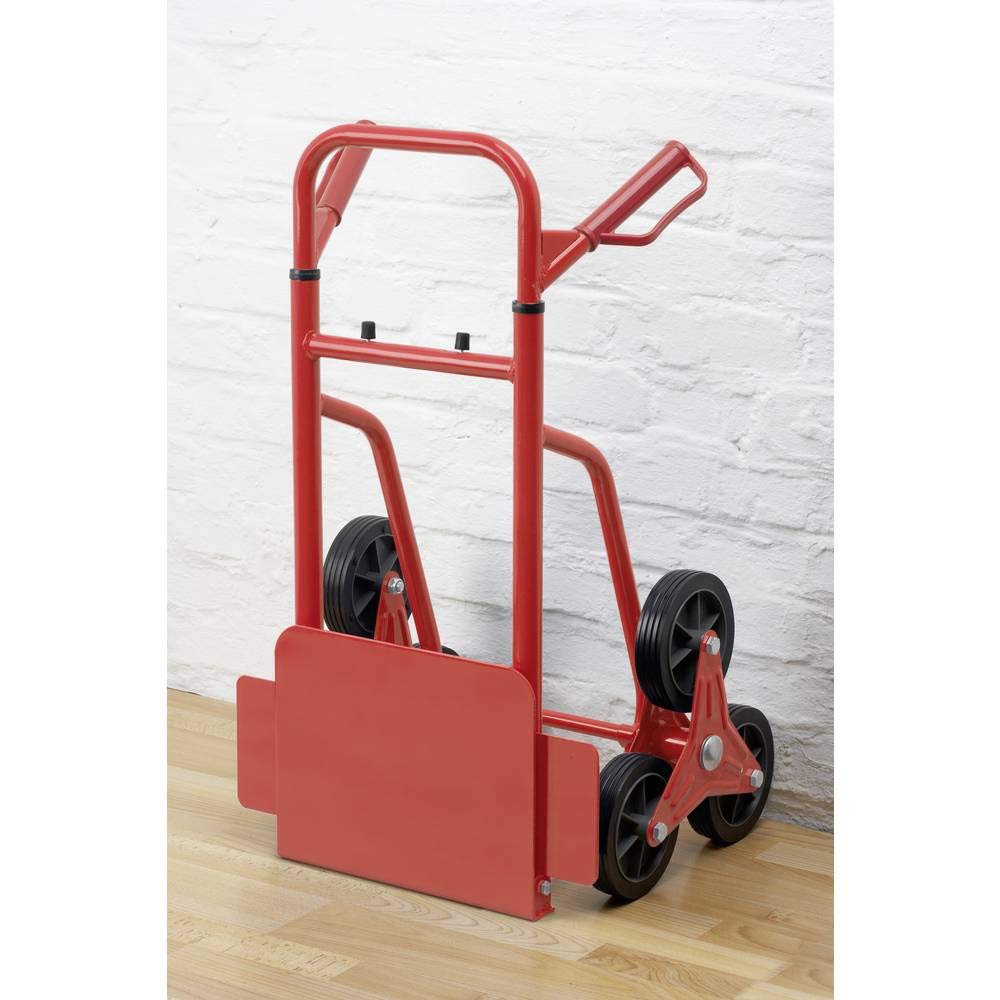Meister Stufen-Sackkarre - 120 kg Tragkraft - 3x3 Treppensteiger - Klappbare Ladefläche - Höhenverstellbarer Griff mit extra Sicherheitsgriffen - aus Stahl / Handkarre / Transportkarre / 8985750