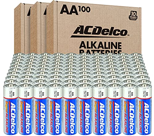 ACDelco 300-Count AA Batteries, Maximum Power Super Alkaline Battery, 10-Year Shelf Life