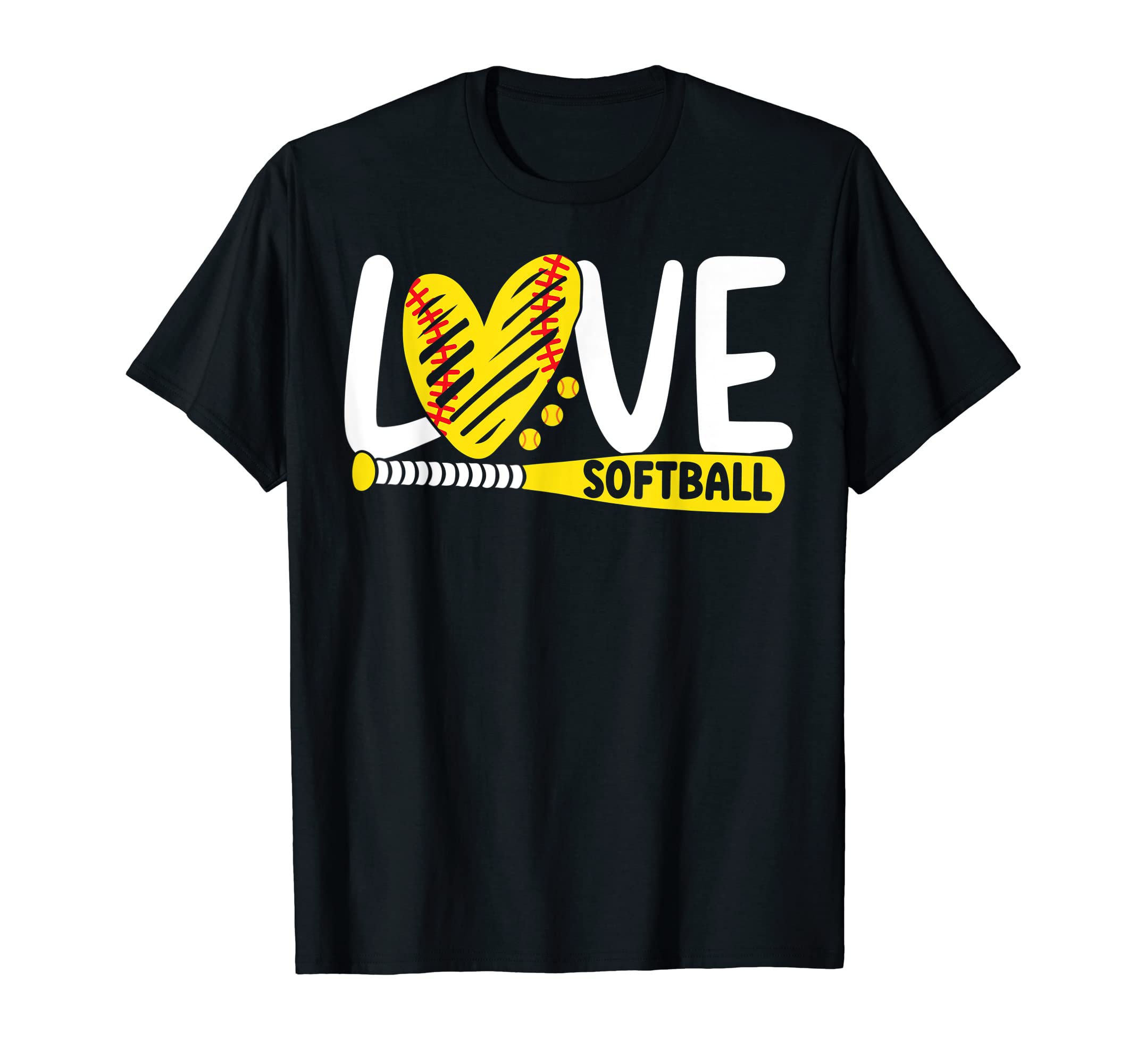 Softball Shirts for Women & Teen Girls, Love Softball T-Shirt