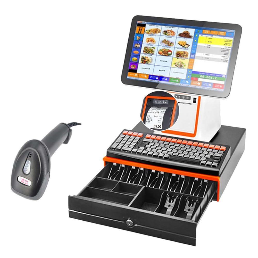 Ghygetrich Cash Register, Cash Registers Cash Till Cash Register Till for Small Business Electronic Cash Register White