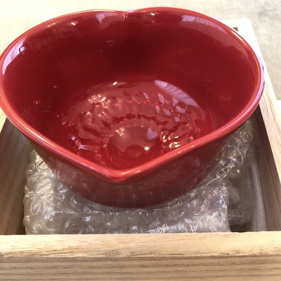 Amazon.co.jp: 作家 小野穣（赤）猪目ハート茶碗猪目 抹茶茶碗