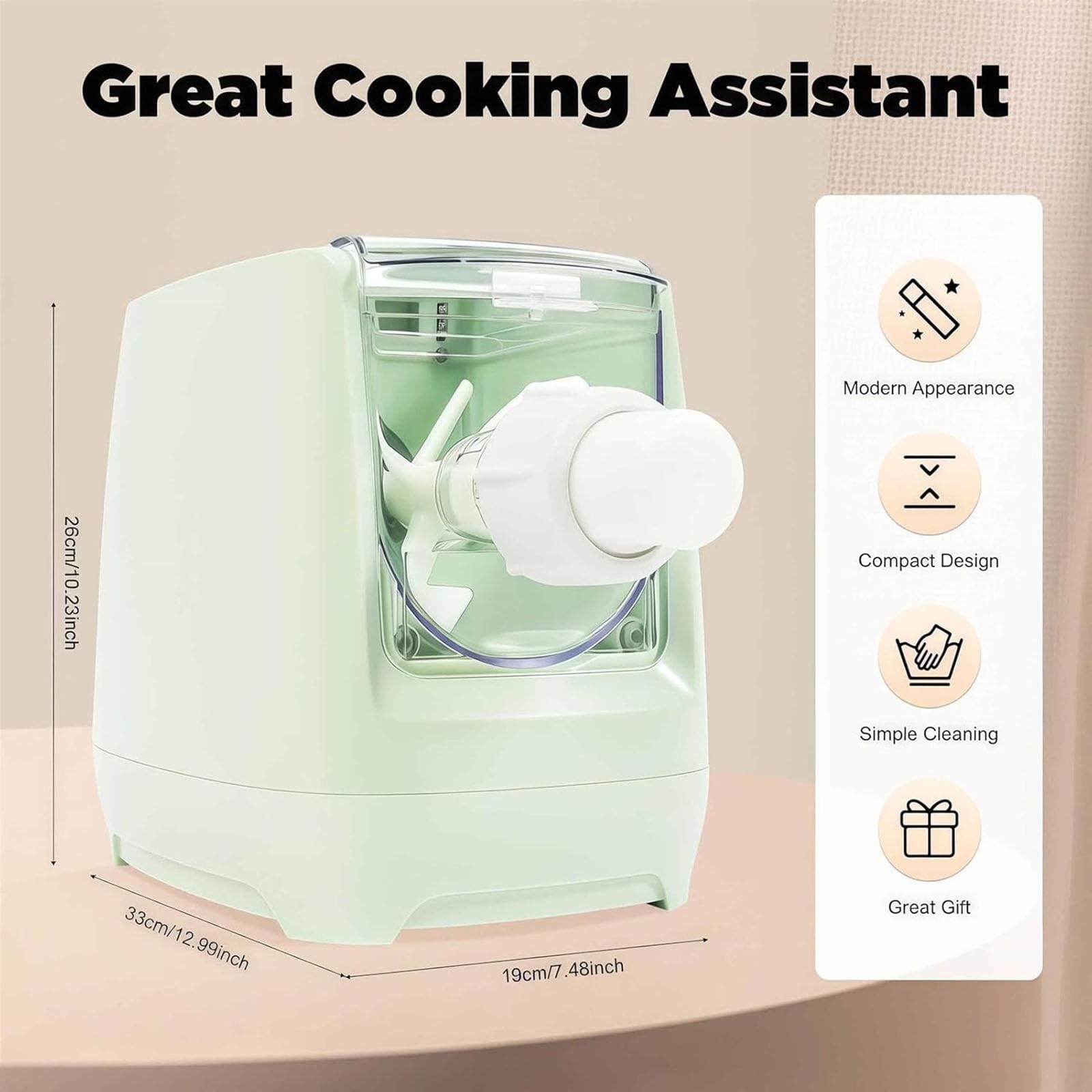 Máquina eléctrica para hacer pasta de 260W, máquina automática para hacer fideos con 13 formas, pantalla LED para espaguetis, fettuccine, lasaña en casa