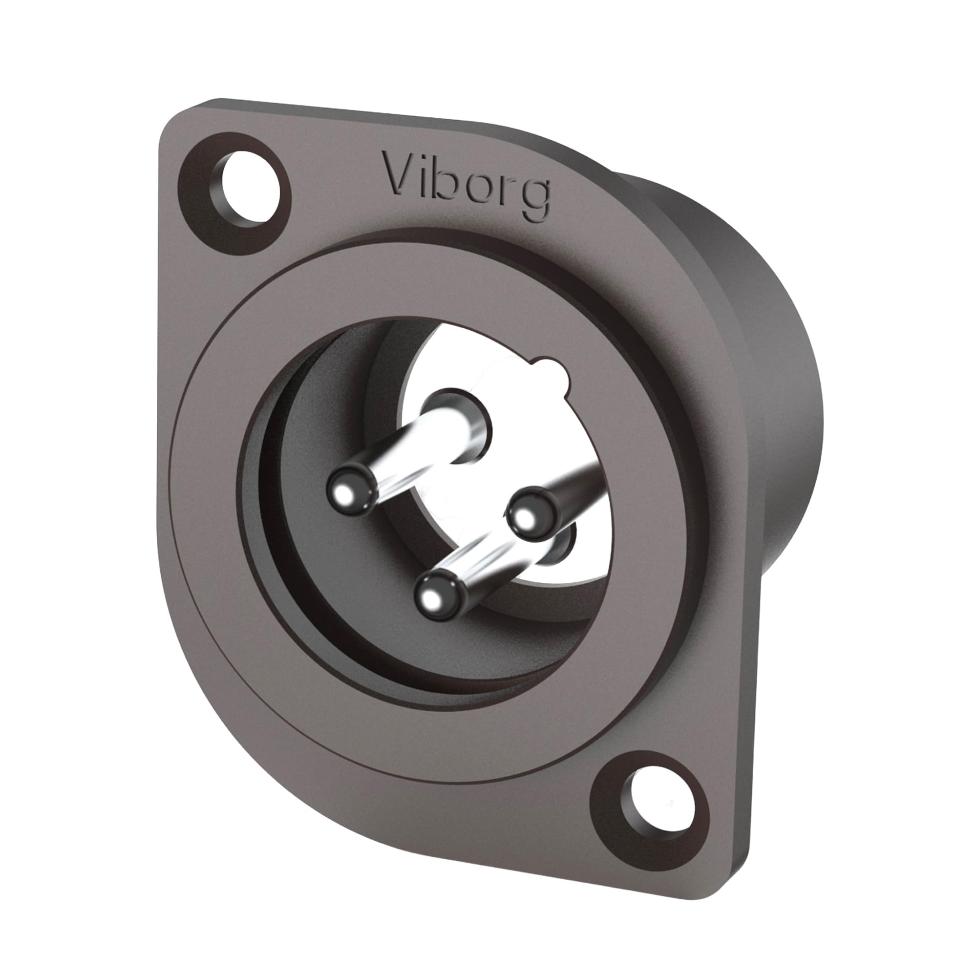 Viborg Male XLR Receptacle, Pure Copper XLR Panel Mount Jack, Audiophile Soldering XLR Chasis Connector with PTFE Insulator 1PC(Rhodium Plated)