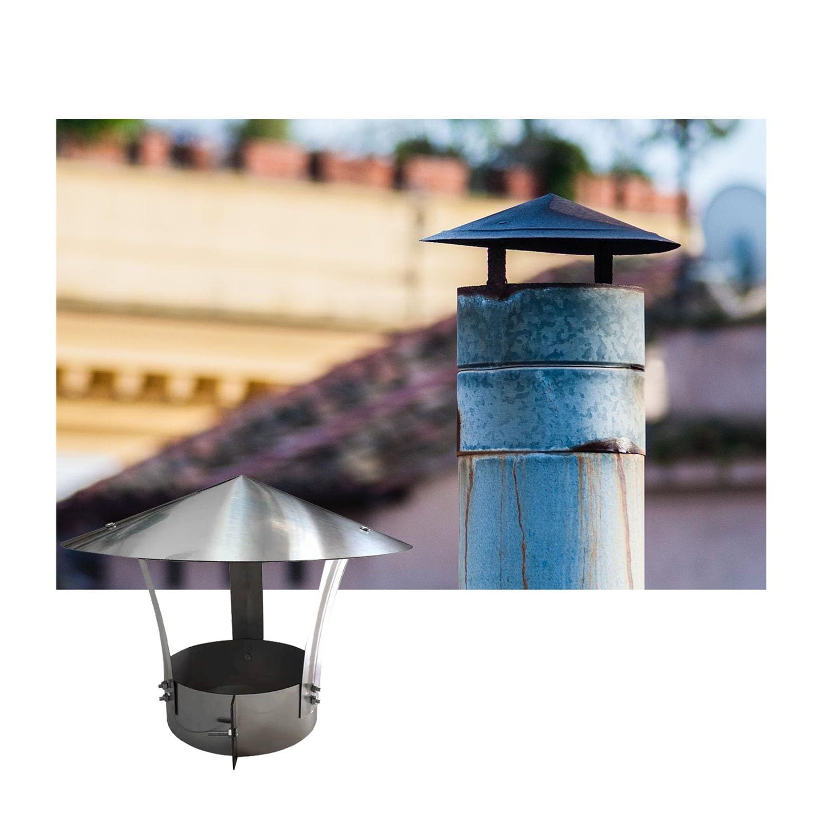 Schornsteinkappe Edelstahl 270mm - Kegelförmiger Regenschutz Für Kamine