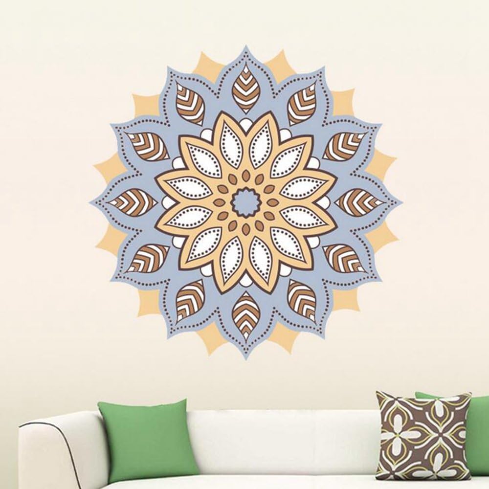 Fashion Creative Mandala Wall Stickers Decor Yoga Om Decal Vinyl Bedthroom Living Room Art Indian Wall Sticker Waterproof Removable Decal Mandala Flower