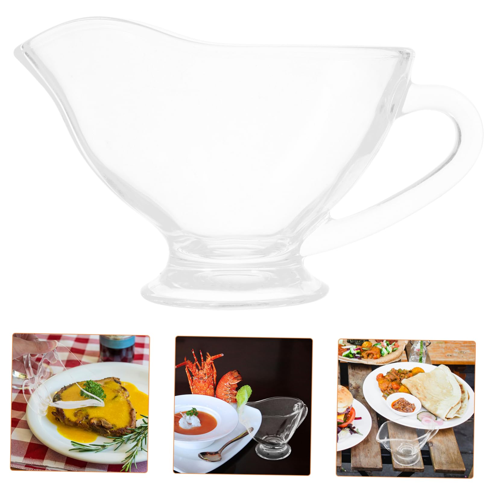 PRETYZOOM Set of 2 Glass Sauce Containers Gravy Boats for Special Occasions Easy to Cle