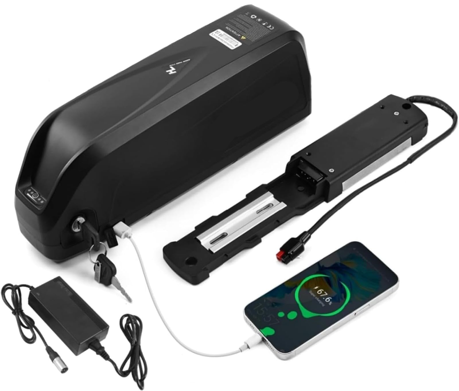 Batería de Bicicleta Eléctrica 52V 25Ah, Batería Ebike 52V 25Ah con Cargador Paquete de batería Batería De Alta Potencia para 200W 350W 500W 800W 1000W Motor