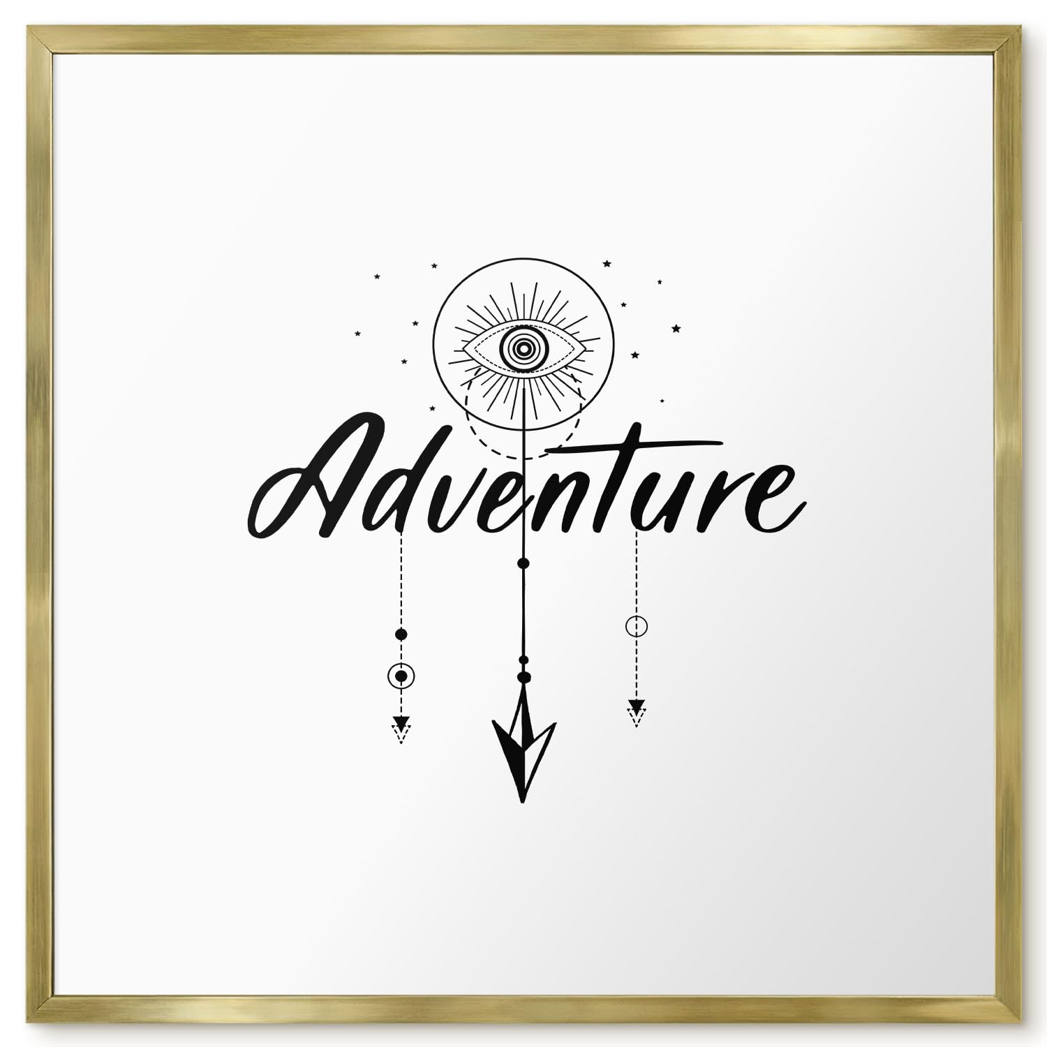 Pizarra de Pared para el Menú del Día 50x50 Tema avventura Marco Dorado | Pizarra | Organizador | de Pared | Tablón | Anuncios | Decorativo | Recordatorio | Notas | Planificador | Semanal | Menú