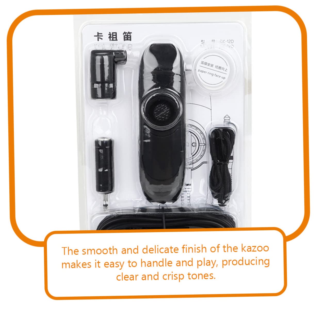 Kazoo de Abs Profesional para Niños Negro Eléctrico y Principiantes