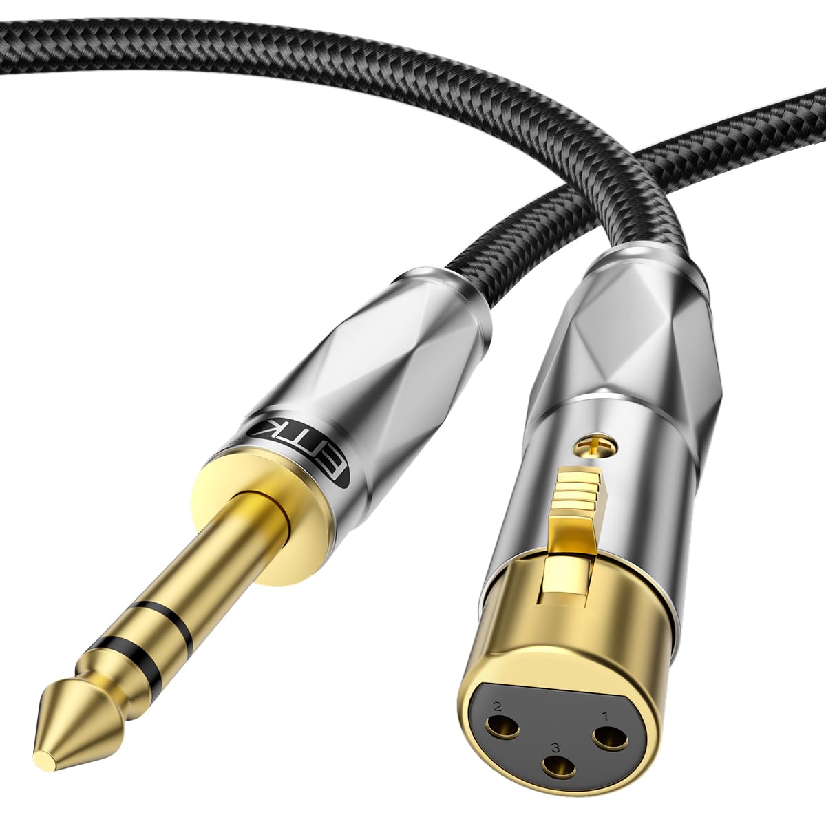 EMK Balanced 6.35mm to XLR Cable, 5 Metres, Male to Female, XLR to 1/4 Inch, for Mixing Consoles Microphone, Guitar, AMP, Speakers
