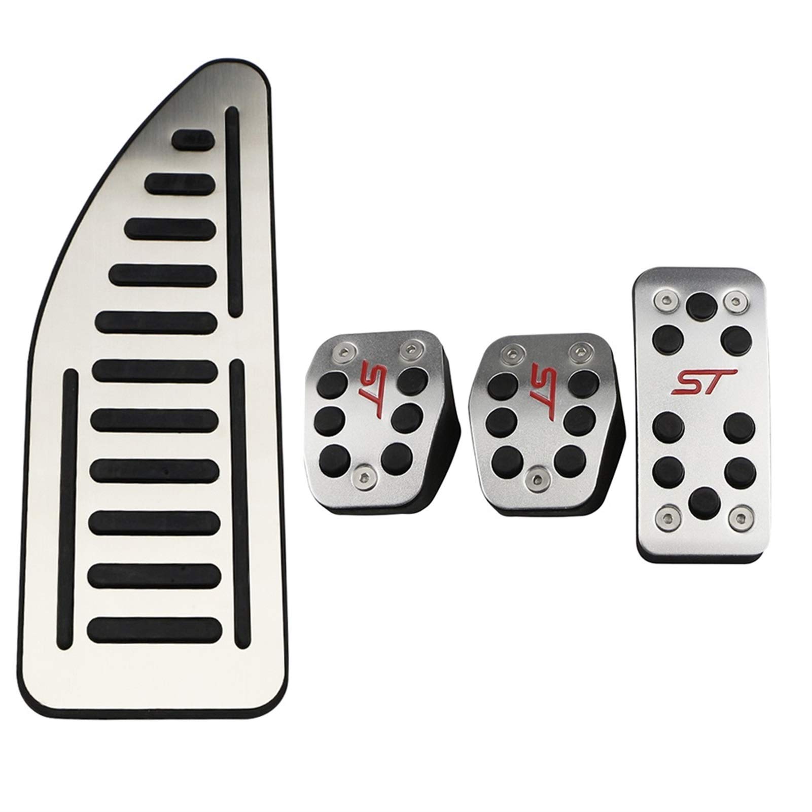 Pedali Auto,Pedaliera Auto Coperture Uso adatto per Pedali Automobilistici Inox Uso adatto per Ford Focus 2 3 4 MK2 MK3 MK4 KUGA ESCAUS RS ST 2005-2020 Frizione Gas Brake Pedal Set Pads(AT With Rest)