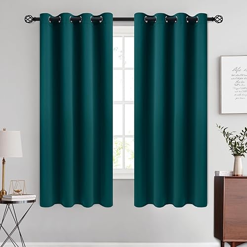 Miniatura 216 de COSVIYA Cortinas 100% opacas para dormitorio con forro negro, bloqueo de luz completa, aislamiento térmico y ojales, tratamiento de ventana de 54
