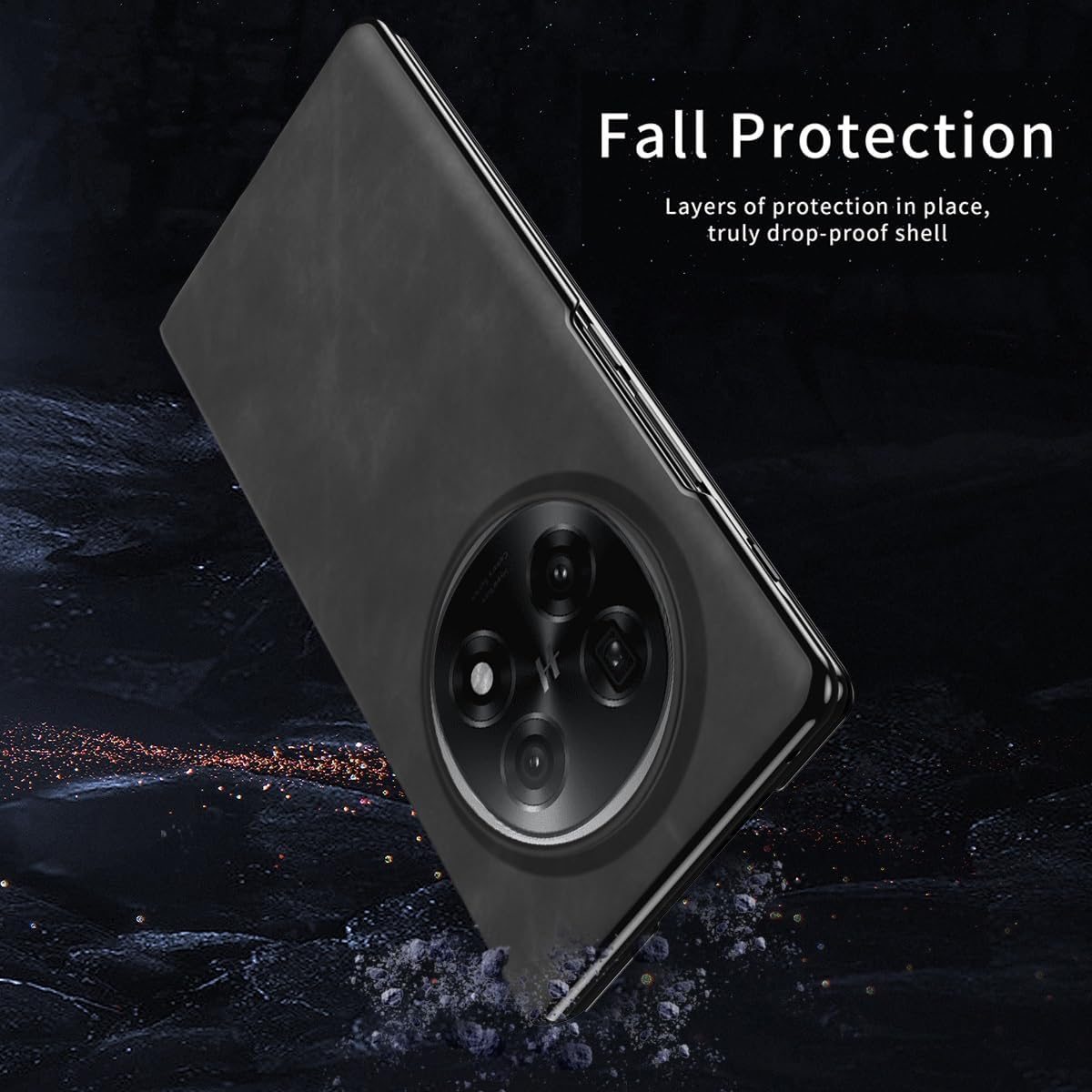 for Oppo Find N5 2025 Case with Pen, Leather Folio Flip Slim Phone Cases Full-Body Shockproof Protective Cover with Kickstand Slim Lightweight Shell with S Pen Holder(Gray)