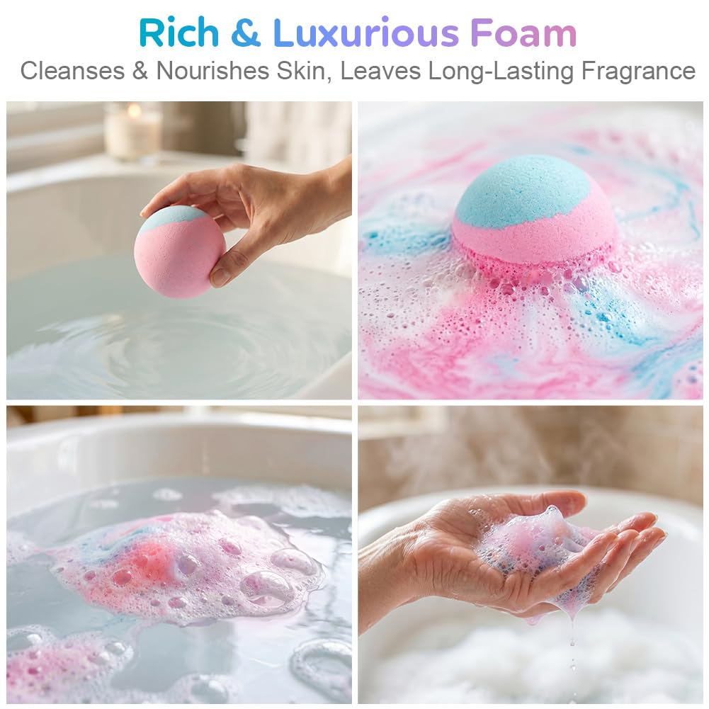 Pack de 12 Bombas de Baño para Niños, Bolas de Baño Conteniendo el Juguete Sorpresa en el Interior, Regalos de Cumpleaños, Navidad y Pascua Regalo para Niños y Niñas