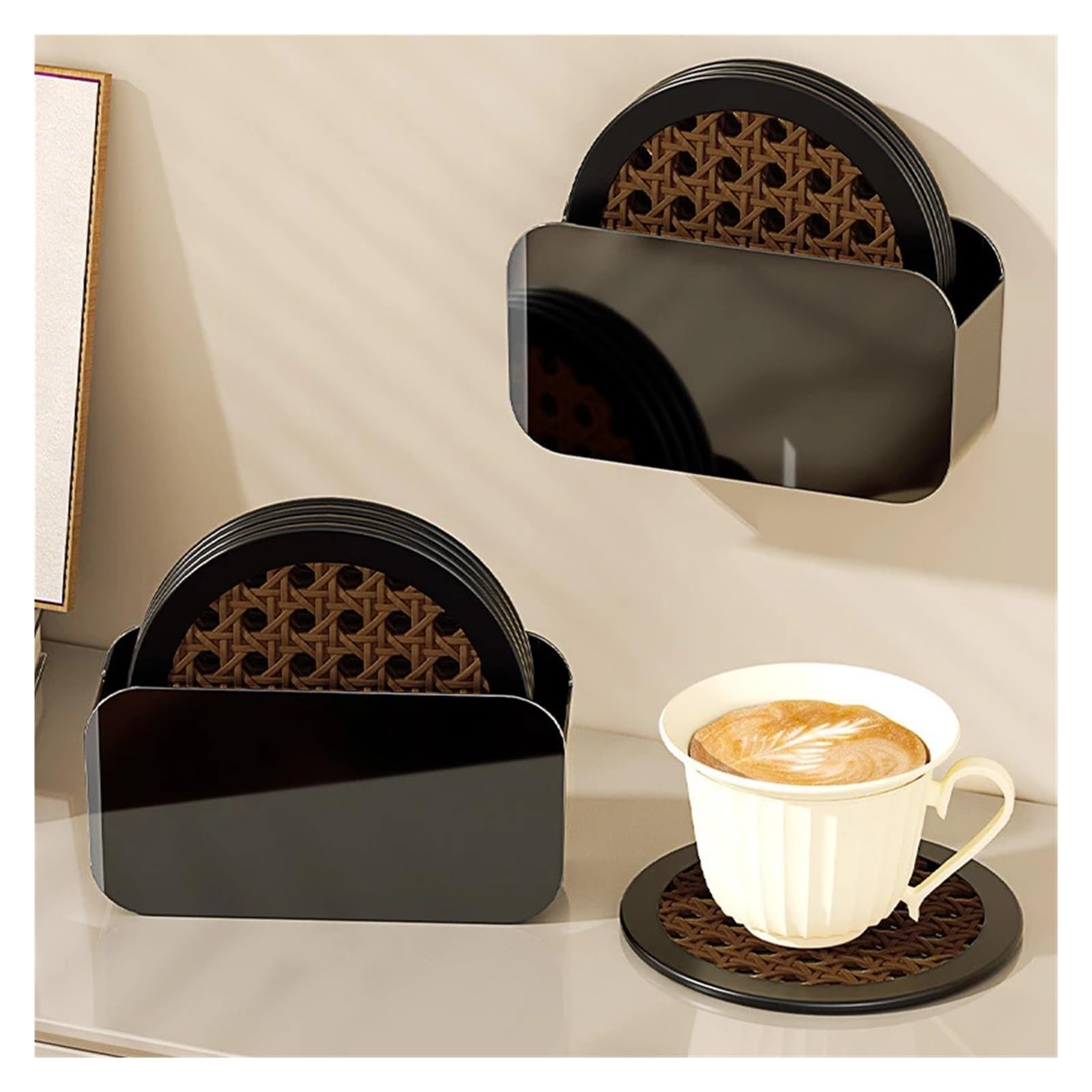 Dessous de plat pliable en silicone, tapis tissés résistants à la chaleur avec boîte de rangement