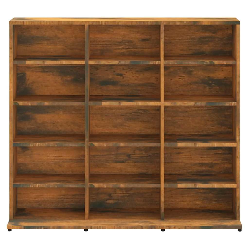 vidaXL Armoire à CD Chêne Fumé Étagère Meuble de Rangement Maison Armoire de Bureau Étude Chambre Intérieur 102x23x89,5 cm Bois d'Ingénierie