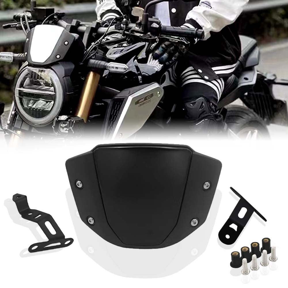 CB650R cb650 r 2019-2022 motocicleta coche bicicleta parabrisas visera con soporte de montaje bicicleta (negro)