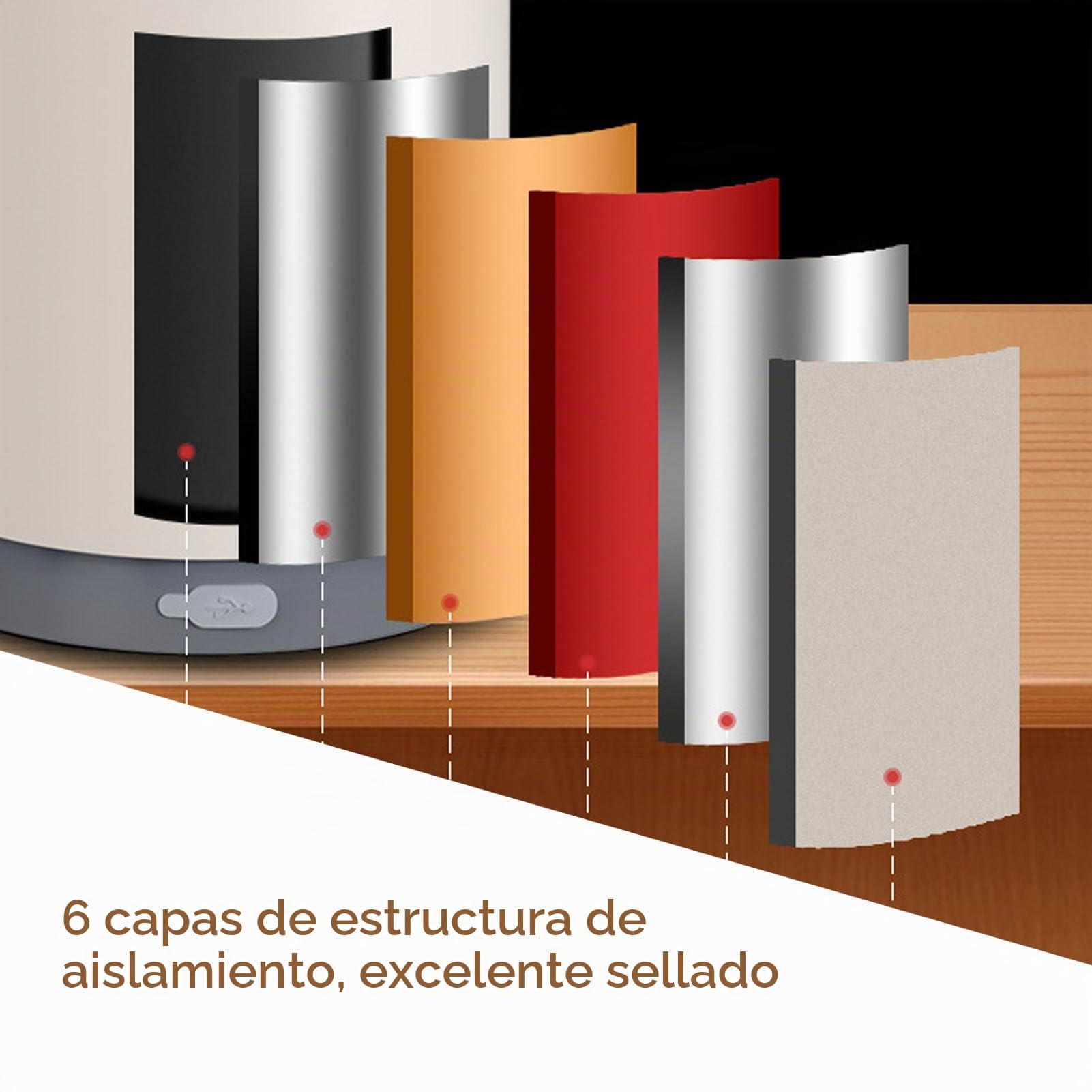 Focket Lonchera eléctrica, calentador de alimentos portátil a prueba de fugas de 2 l para arroz, verduras y sopa, lonchera térmica de acero inoxidable para coche, camión, casa, trabajo