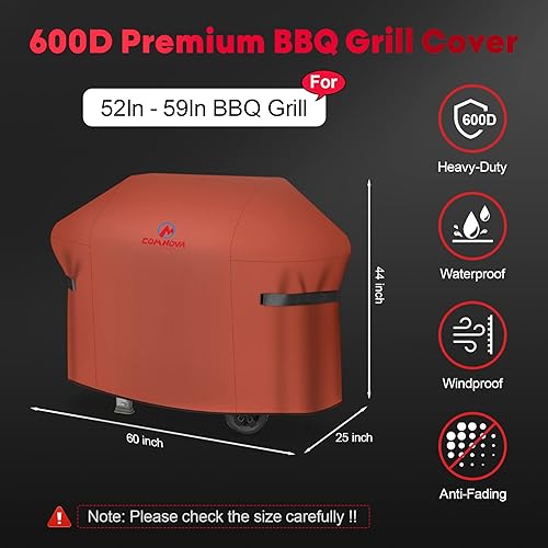 Miniatura 33 de Cubierta de parrilla de gas para barbacoa, 48 pulgadas para Weber Spirit 2, impermeable, resistente a la intemperie, resistente a los rayos UV y a