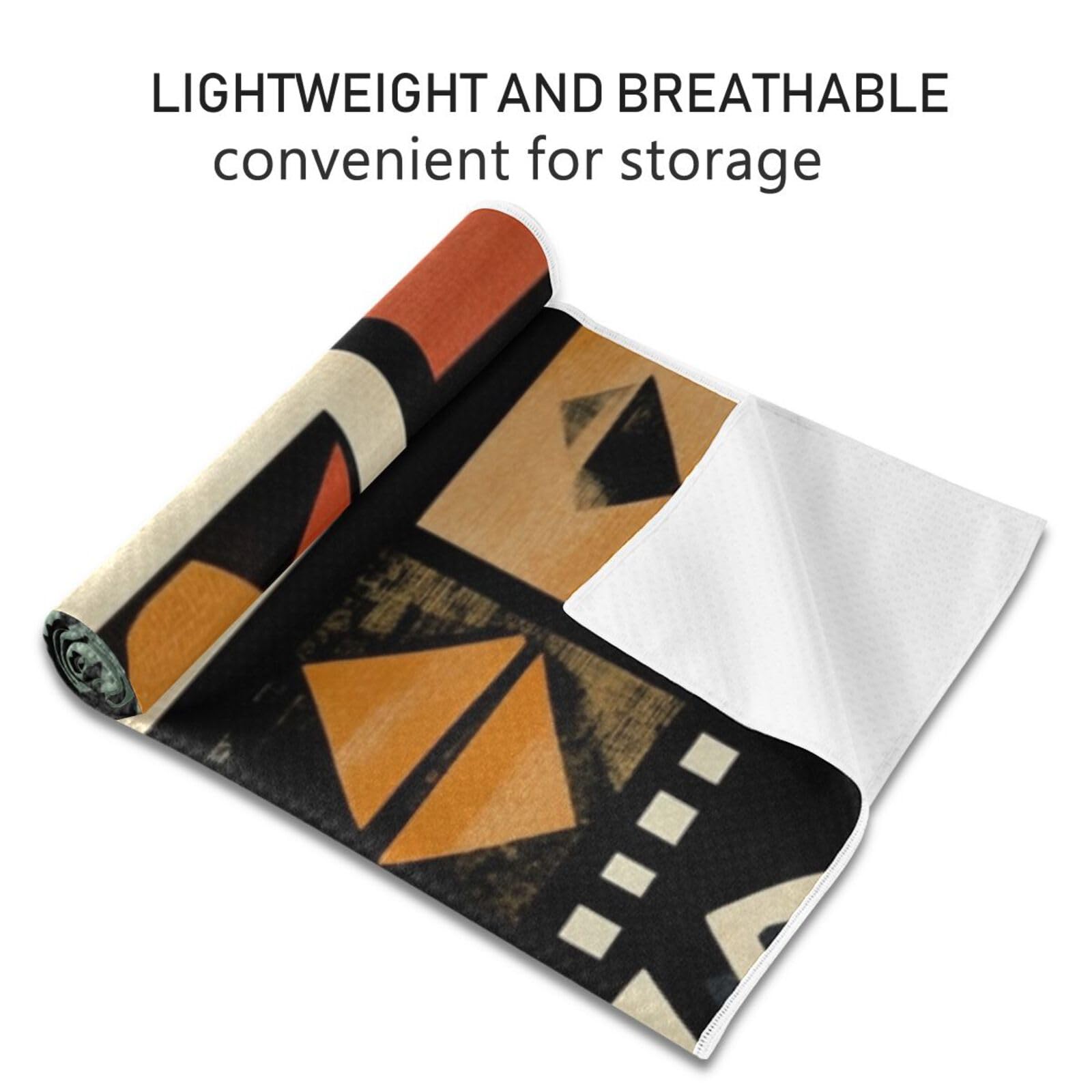 Hezely Non-Slip Hot Yoga Towel - Mat-Sized, Super-Absorbent Microfiber Sweat Towel for Gym, Bikram, Pilates and Yoga Mats,Indian Personality Stripes