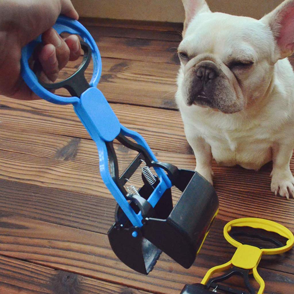 Fliyeong Premium Quality Pooper Scooper Long Handle Poop Scoop Portable and Heavy Duty Durable Pet Poop Scoop Dog Pick up Stool Tool Blue Pet Supplies