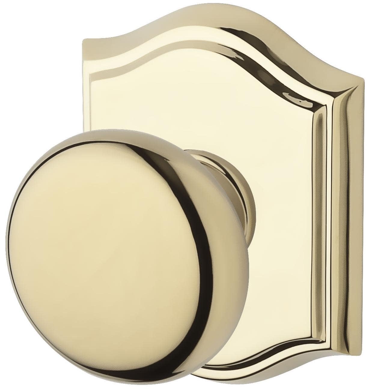 Baldwin PSROUTAR003 Reserve Passage Round with Traditional Arch Rose in Lifetime Brass Finish