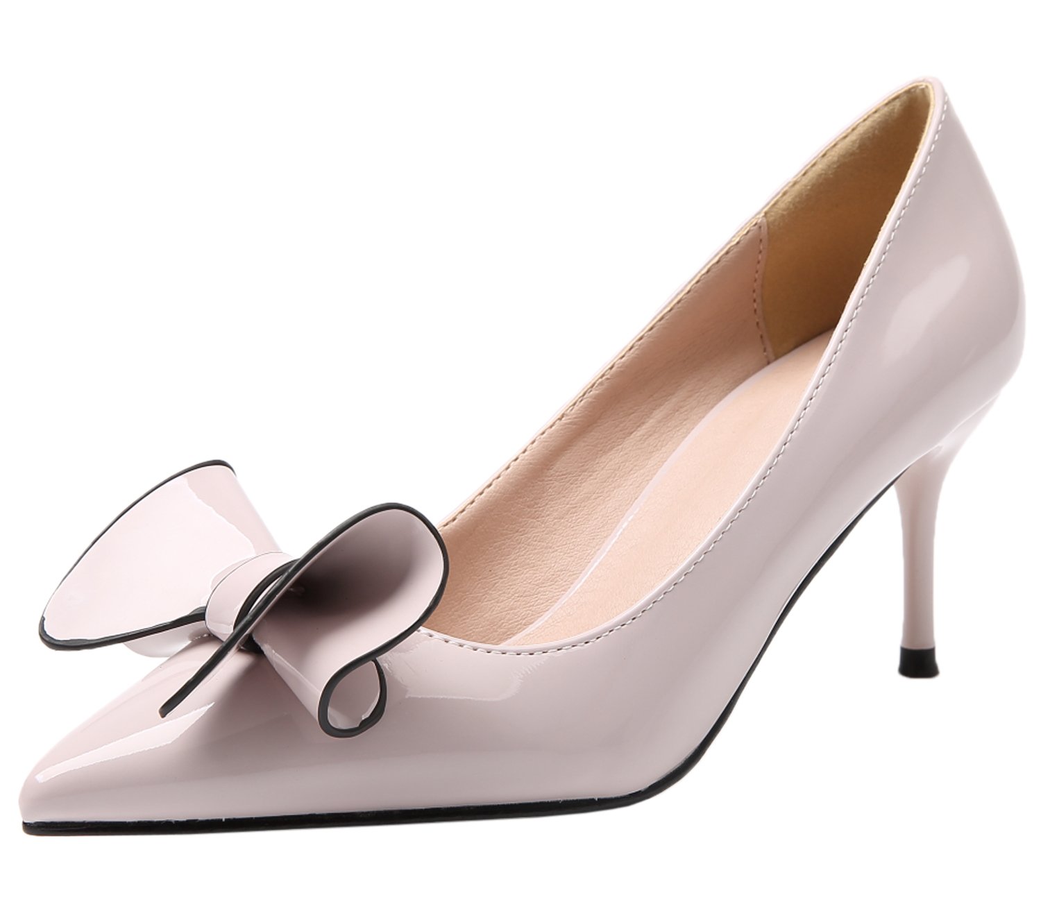 BIGTREE Stiletto Dress Pumps Women Pointed Toe Sandals Sweet Bowknot Shoes