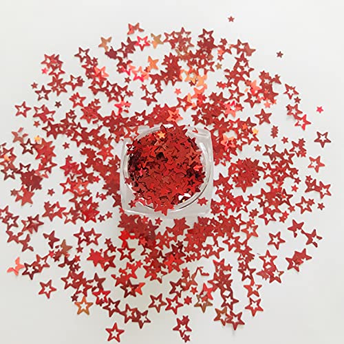 12 Farben Set – Holografische hohle Sternform Pailletten Glitzer Festival Rave Schönheit Make-up Gesicht Körper Nagelkunst Dekoration LB-12C - Image 5