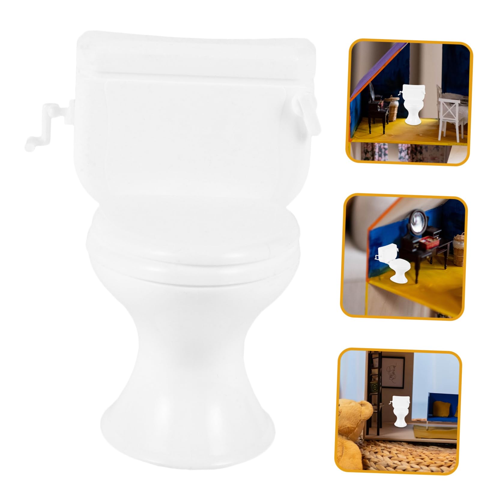 Abaodam Doll Potty 5pcs Mini Toilets for Dollhouse Realistic Miniature Bathroom Decor for Boys and Girls