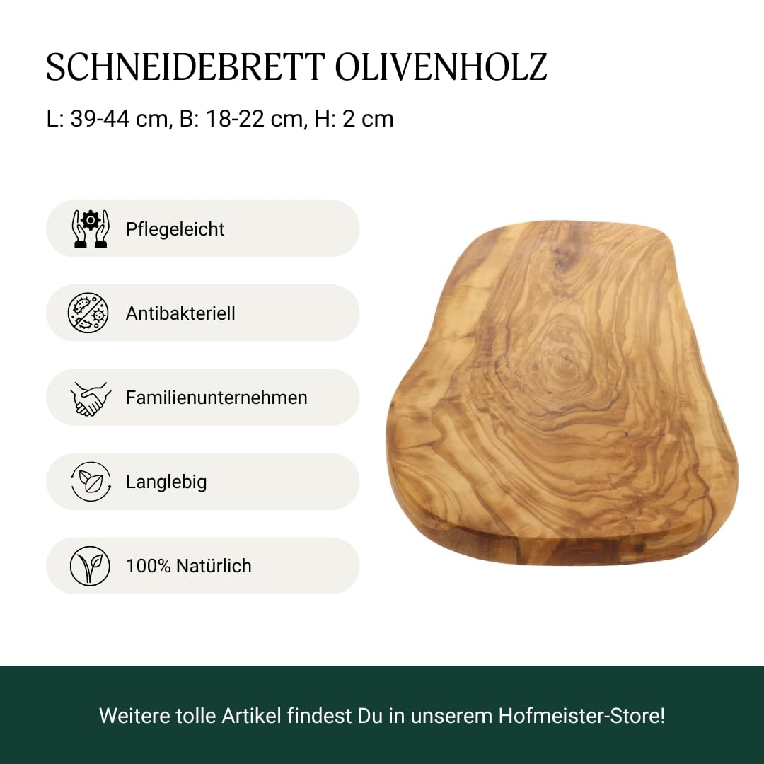 Plank van olijfhout, olijfhouten plank, snijplank, houten plank, ontbijtplank, steakplank (35 x 17 cm