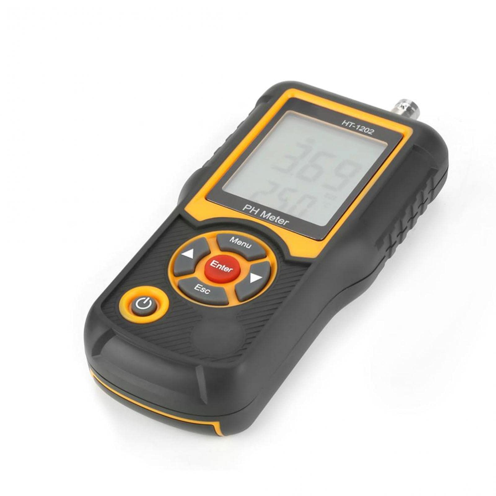 Digitales PH-Messgerät HT-1202 0, 05 pH Hochpräziser Wasserqualitätstester, PH mV-Testertemperaturmesser 0~14 PH mit schwarzem Gehäuse für Wasserquellen, Schulen, Labors, Apotheken