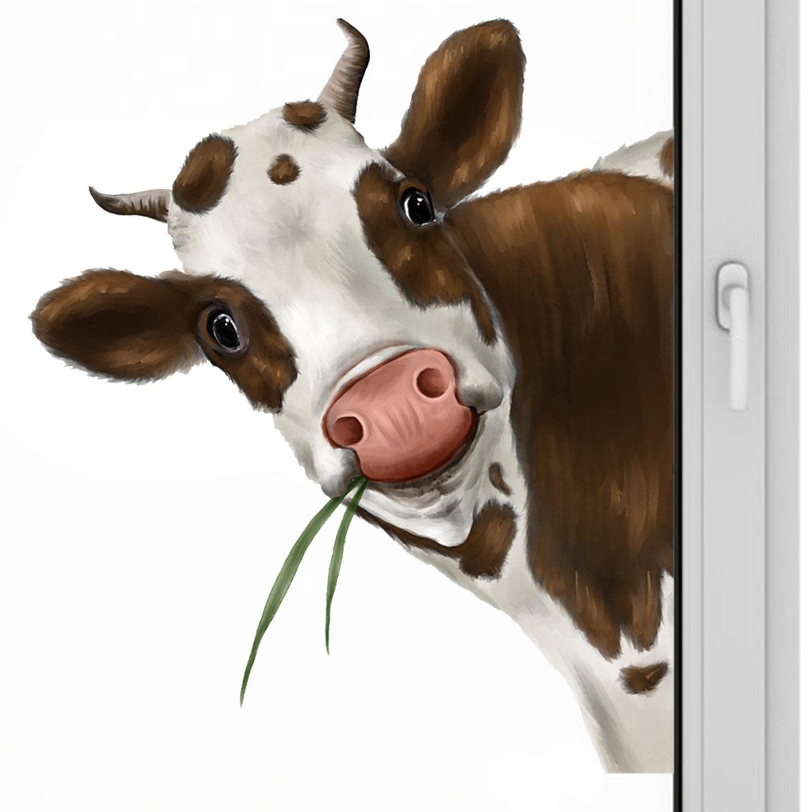 Calcomanía divertida para vaca - Etiquetas engomadas realistas la impresión la vaca que mira a escondidas | Interesante divertida pegatina pared vaca que mira a escondidas, Zorq