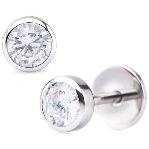 Comfortable Flat Back Earrings Amazon Com