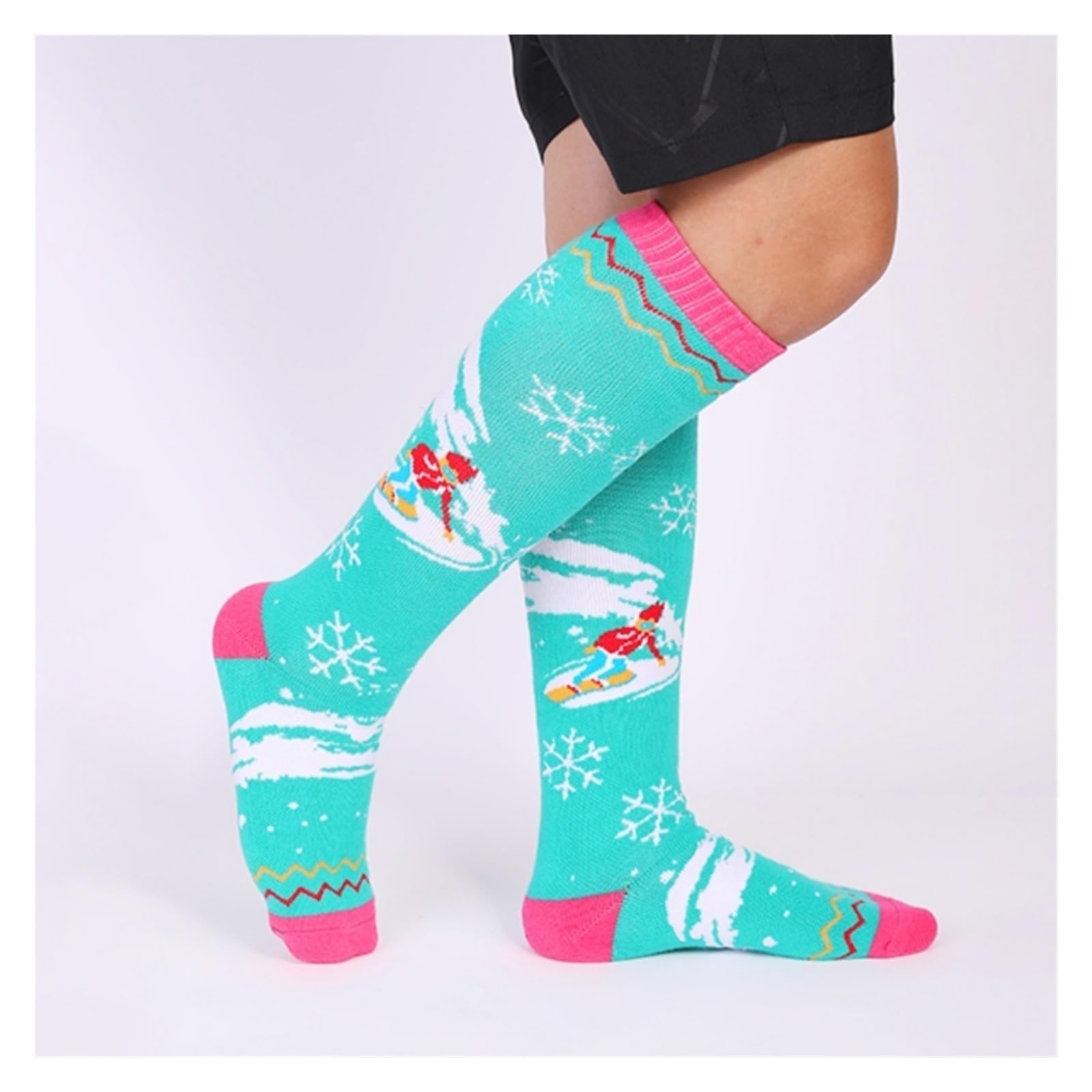 2Paris Chaussettes de Ski antidérapantes for Femme - Absorbent la Transpiration Sport Chaudes Mode Hiver en Plein air Les Chocs