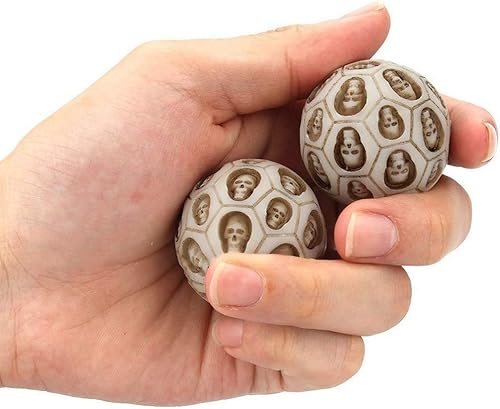 Miniatura 2 de 2 unids/set cráneo resina balonmano fitness bola masaje bola resina mano vuelta salud ejercicio alivio estrés bolas baoding