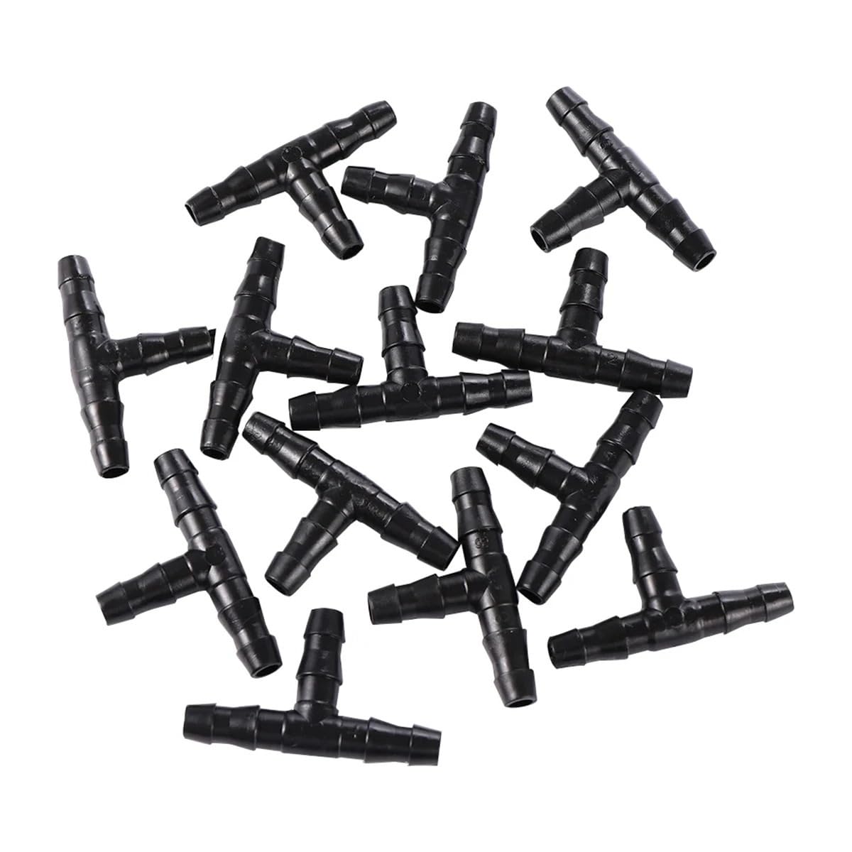1/4" Pipe Micro-Spray Garden Orchard Irrigation Water Splitter 6mm Single/Double Barbed 3-Way 4/7mm Hose Connector(Double-Barb Tee 1/4'')